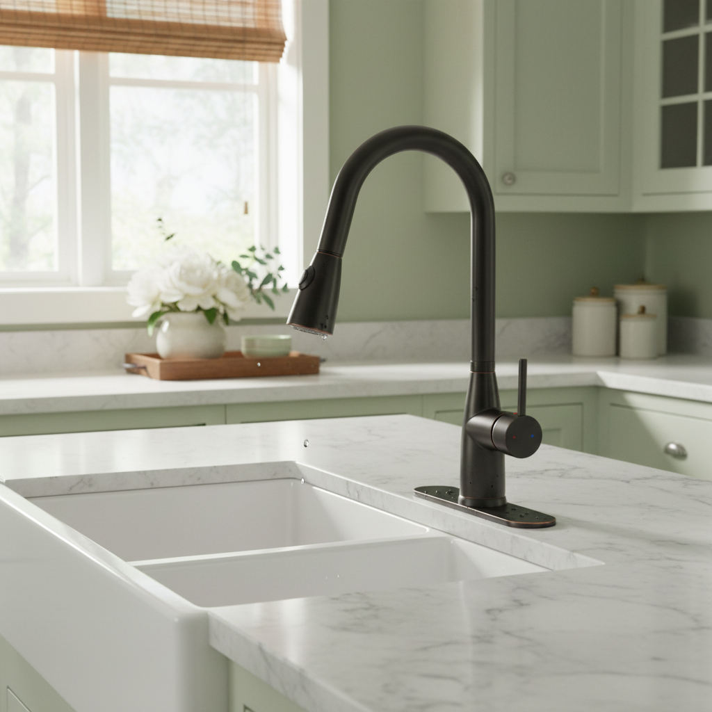 Designers Impressions 654739 Oil Rubbed Bronze Kitchen Faucet w/ Pull Out Sprayer