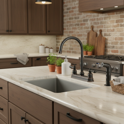 Designers Impressions 658847 Oil Rubbed Bronze Kitchen Faucet w/ Sprayer