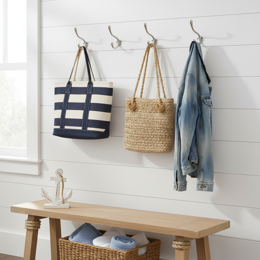 Designers Impressions Satin Nickel Heavy Duty Coat &amp; Hat Hook: 57480