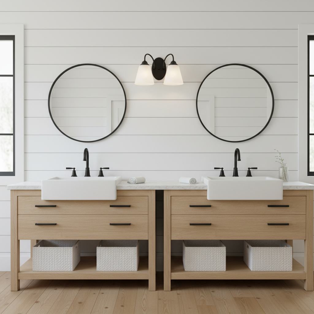 Galveston Matte Black 2 Light Wall Sconce / Bathroom Fixture : 21-0034