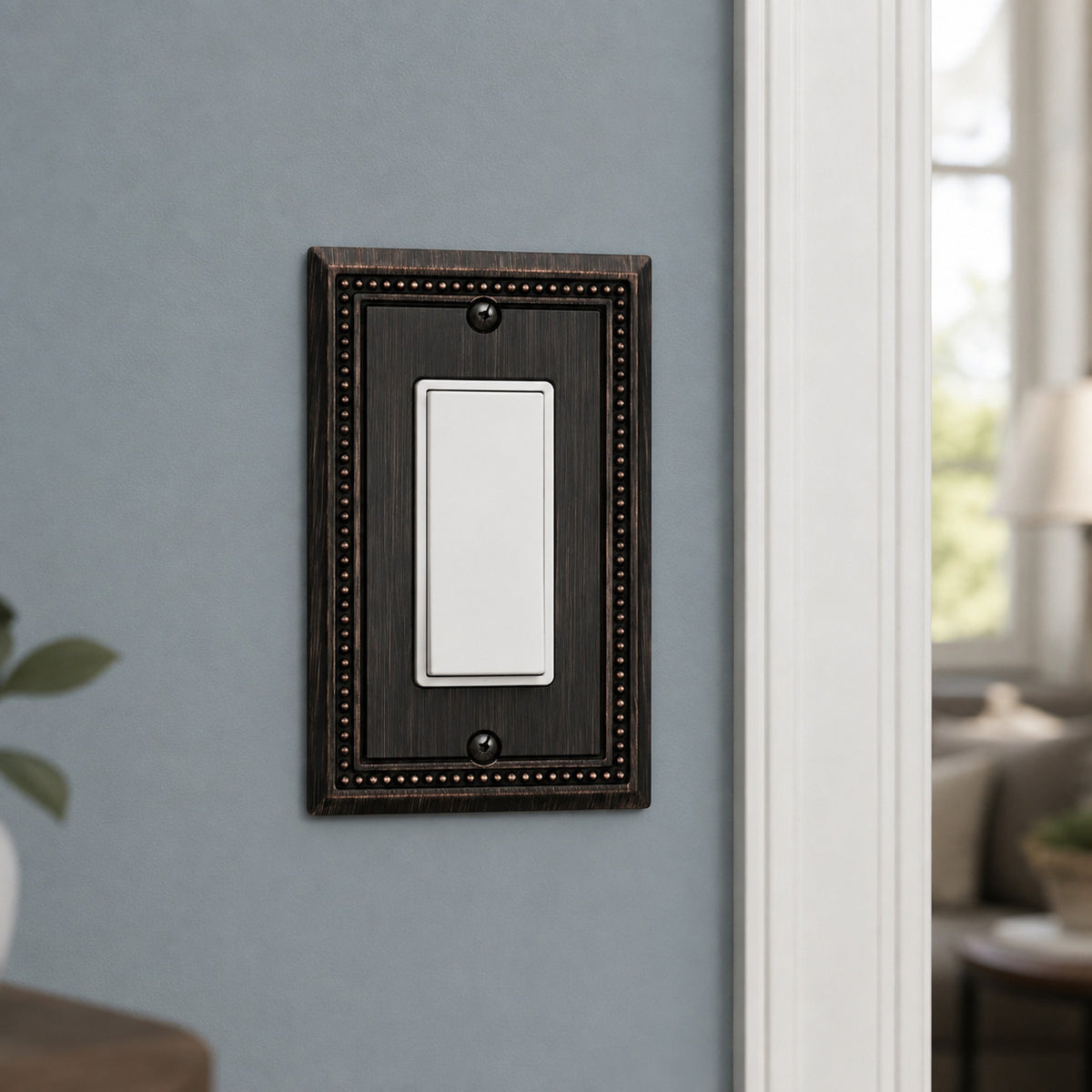 Harmon Aged Bronze Single Decora Decorative Switchplate Cover
