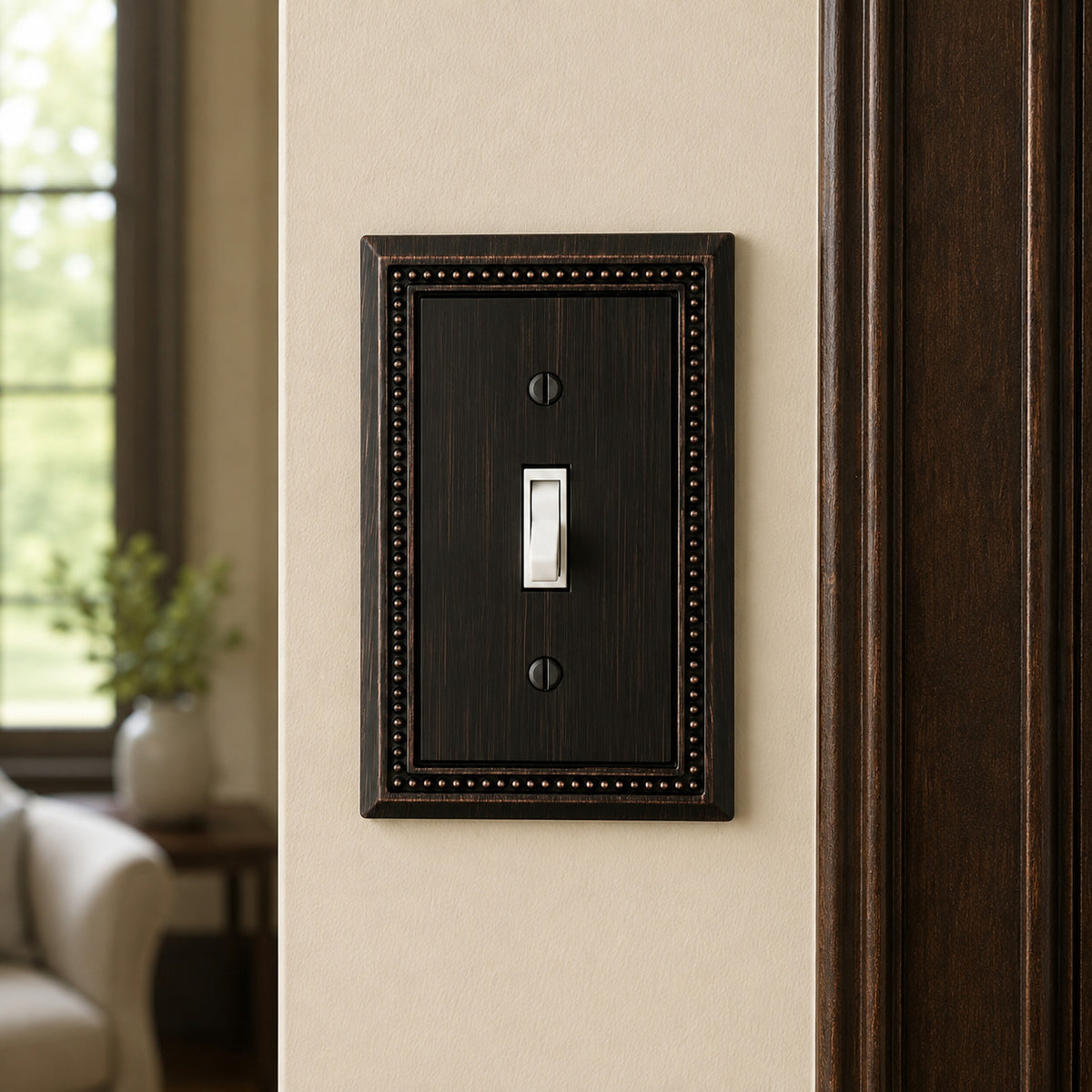 Harmon Aged Bronze Single Toggle Decorative Switchplate Cover