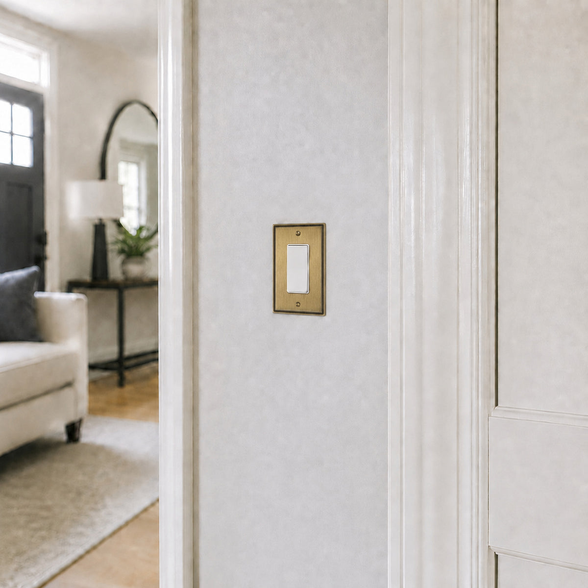 Harmon Antique Brass Single Decora Soft Modern Switchplate Cover