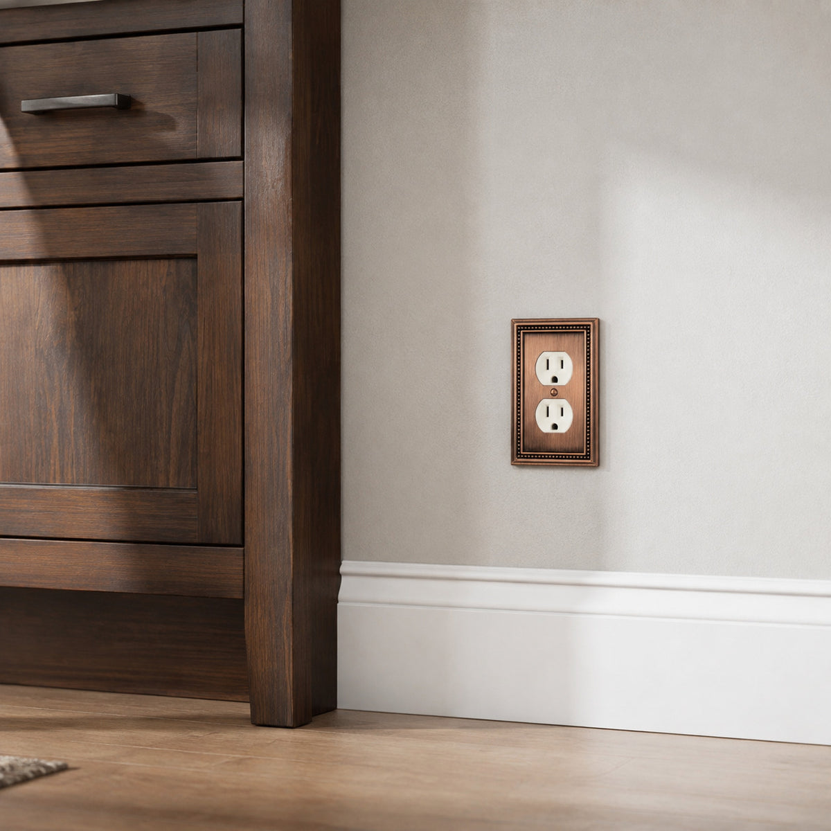 Harmon Antique Copper Single Duplex Decorative Outlet Cover