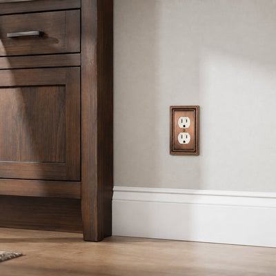 Harmon Antique Copper Single Duplex Decorative Outlet Cover