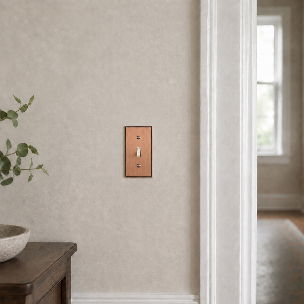 Harmon Antique Copper Single Toggle Soft Modern Switchplate Cover