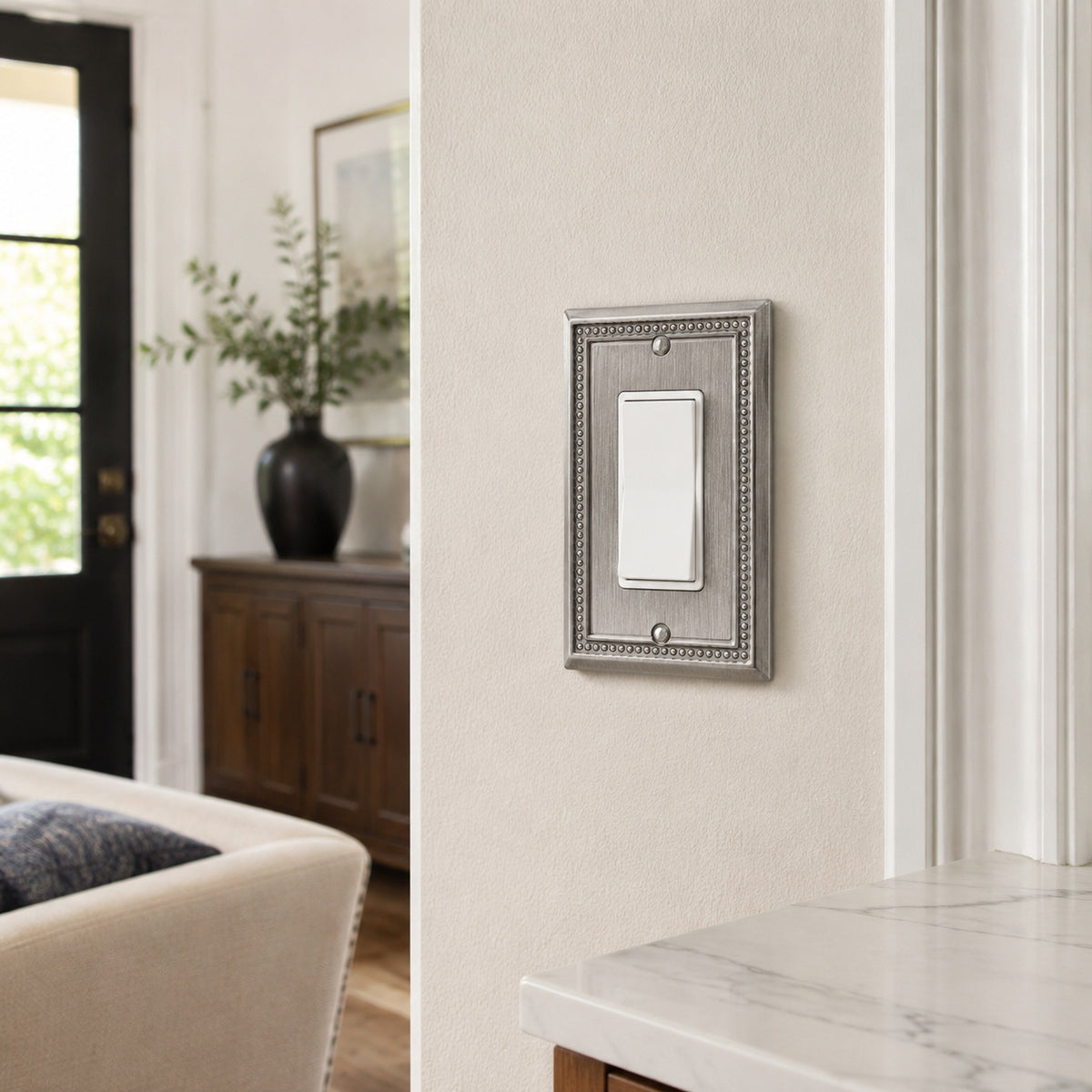 Harmon Heirloom Silver Single Decora Decorative Switchplate Cover