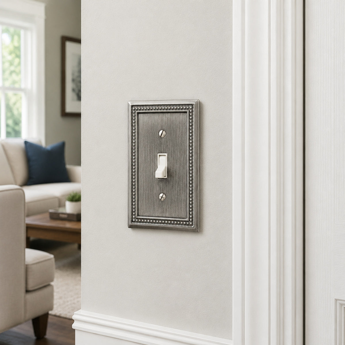 Harmon Heirloom Silver Single Toggle Decorative Switchplate Cover