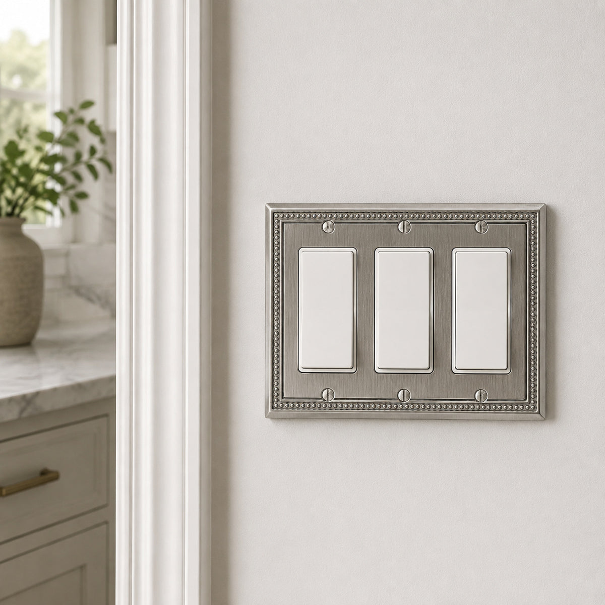 Harmon Heirloom Silver Triple Decora Decorative Switchplate Cover
