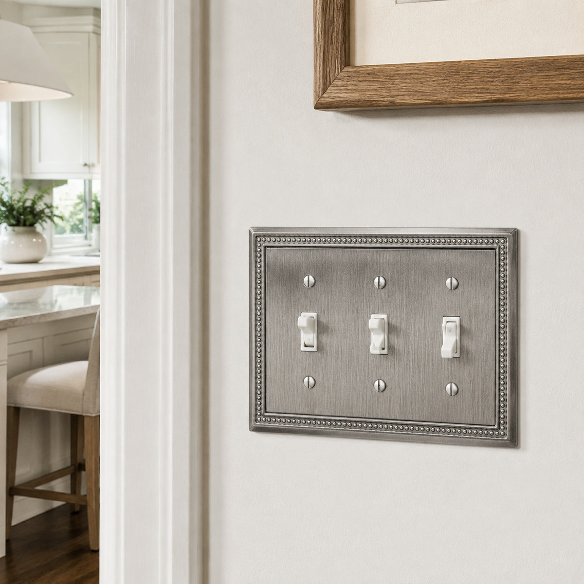 Harmon Heirloom Silver Triple Toggle Decorative Switchplate Cover