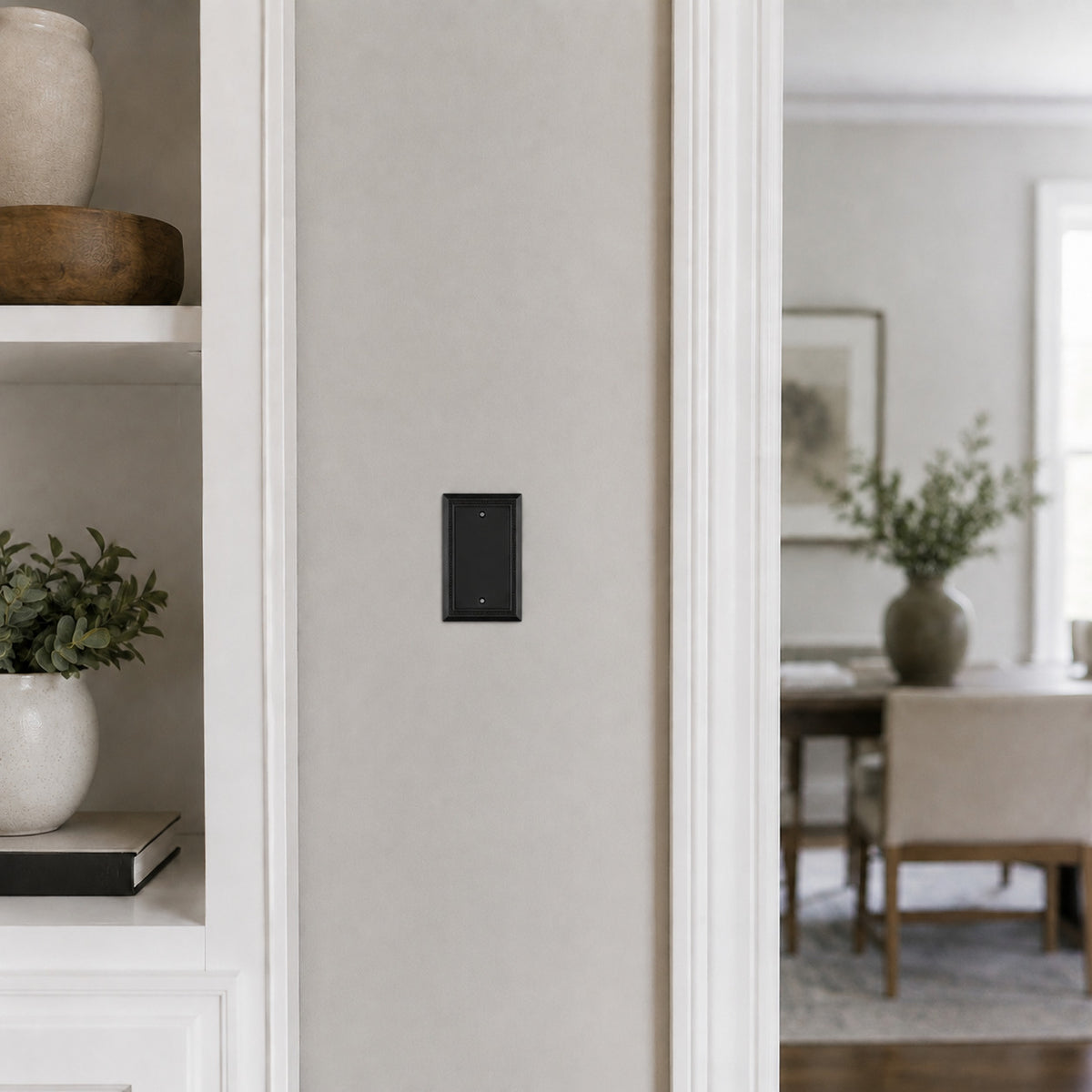 Harmon Matte Black Single Blank Decorative Switchplate Cover