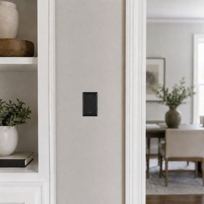 Harmon Matte Black Single Blank Decorative Switchplate Cover