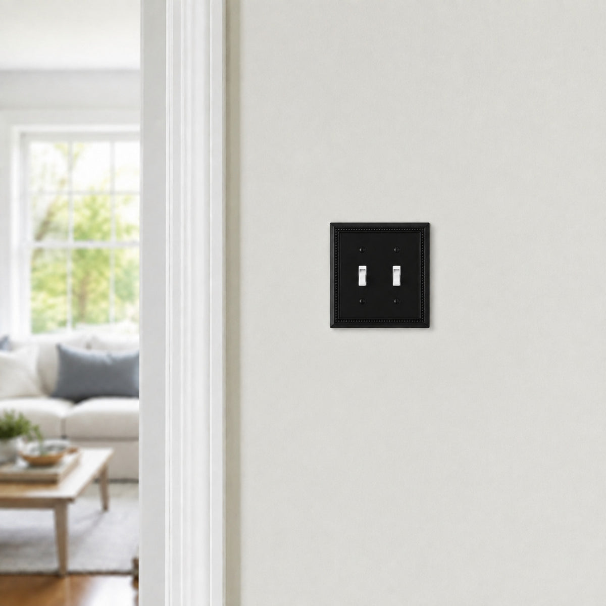 Harmon Matte Black Double Toggle Decorative Switchplate Cover