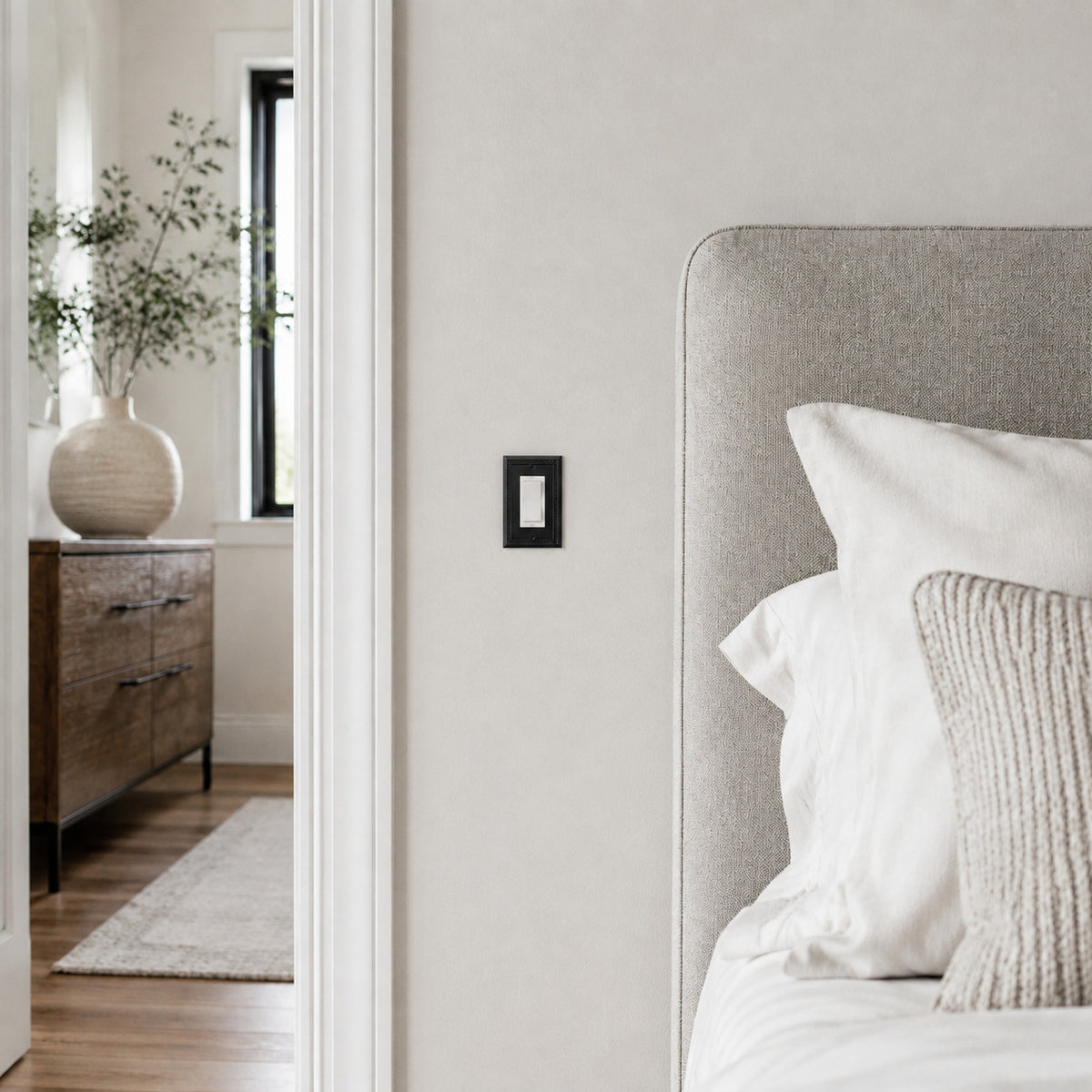 Harmon Matte Black Single Decora Decorative Switchplate Cover