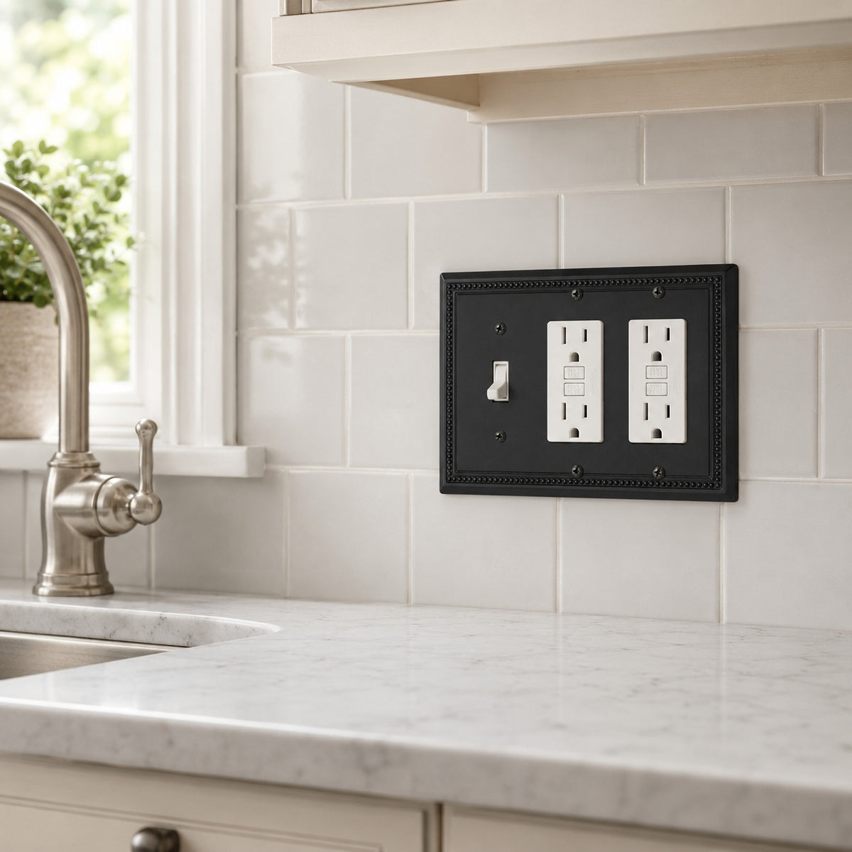 Harmon Matte Black Single Toggle / Double Decora Decorative Switchplate Cover