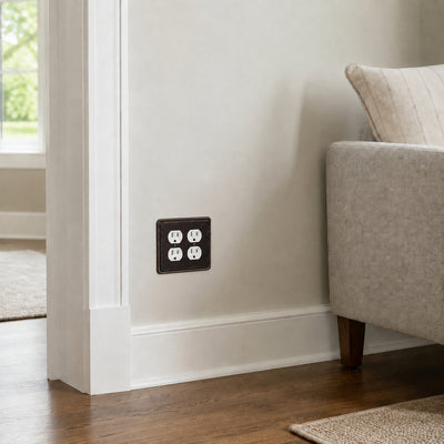 Harmon Oil Rubbed Bronze Double Duplex Rope Edge Outlet Cover