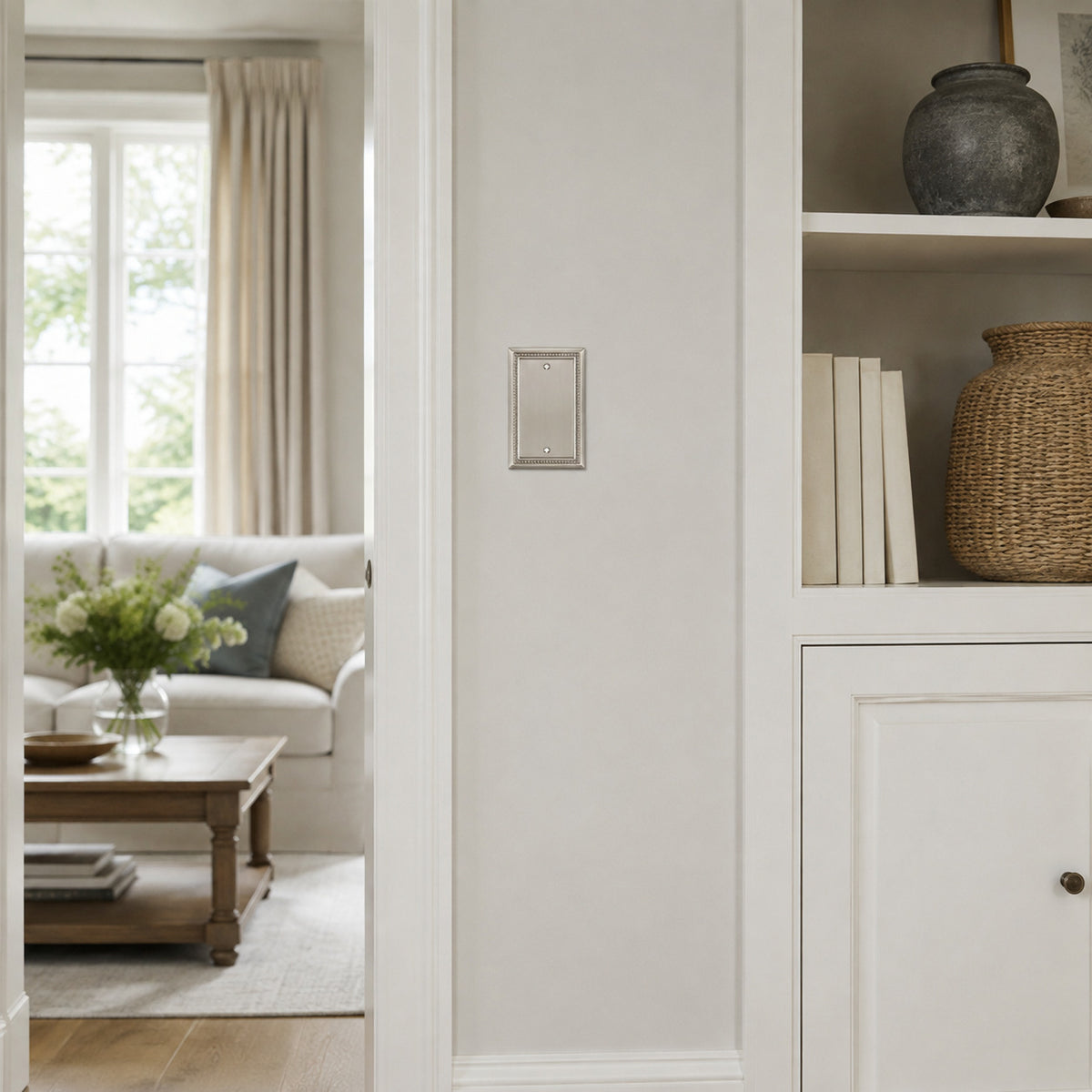 Harmon Satin Nickel Single Blank Decorative Switchplate Cover