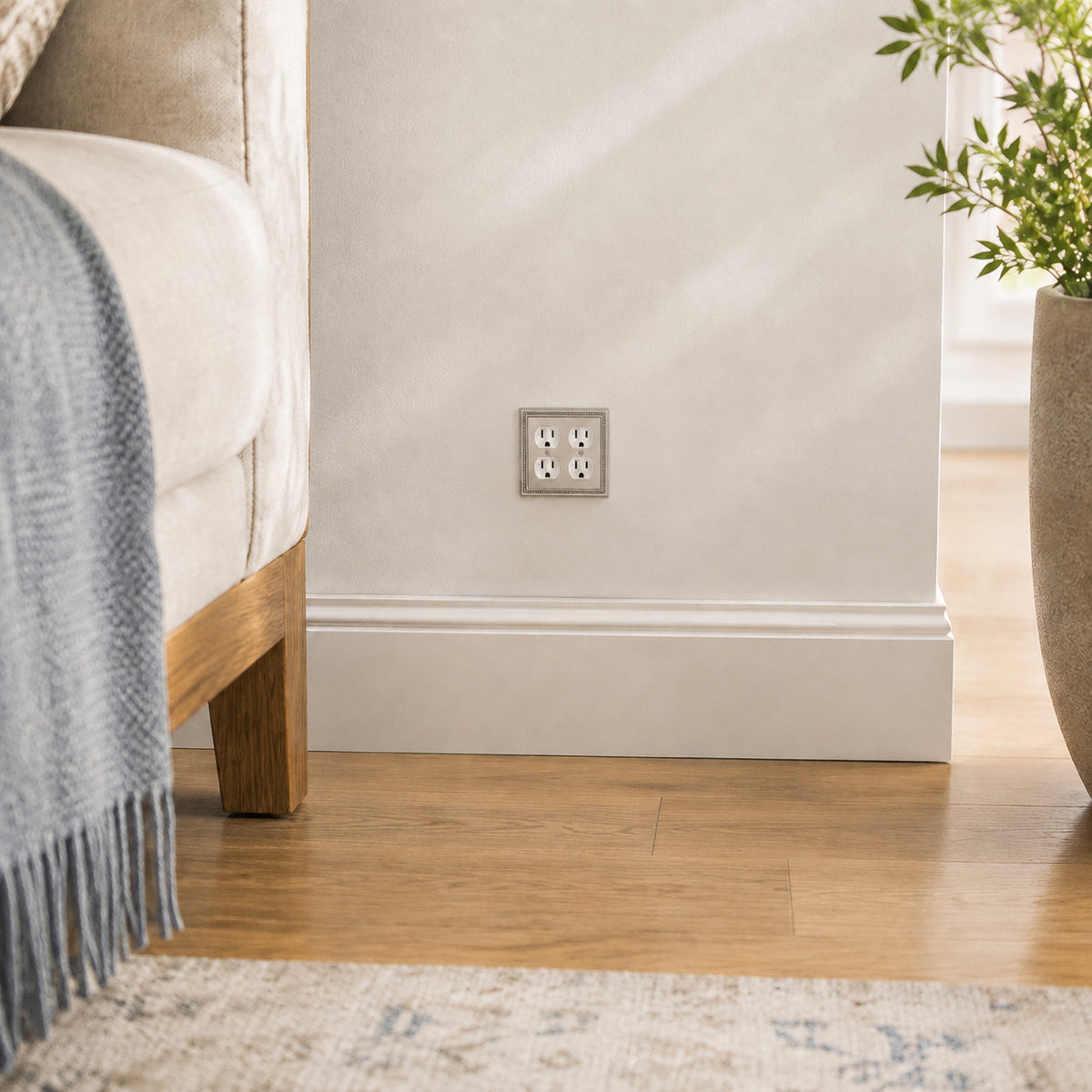 Harmon Satin Nickel Double Duplex Decorative Outlet Cover