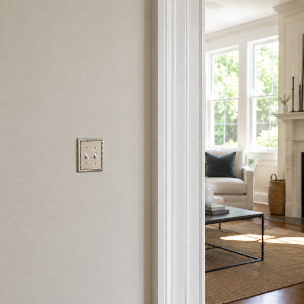 Harmon Satin Nickel Double Toggle Decorative Switchplate Cover
