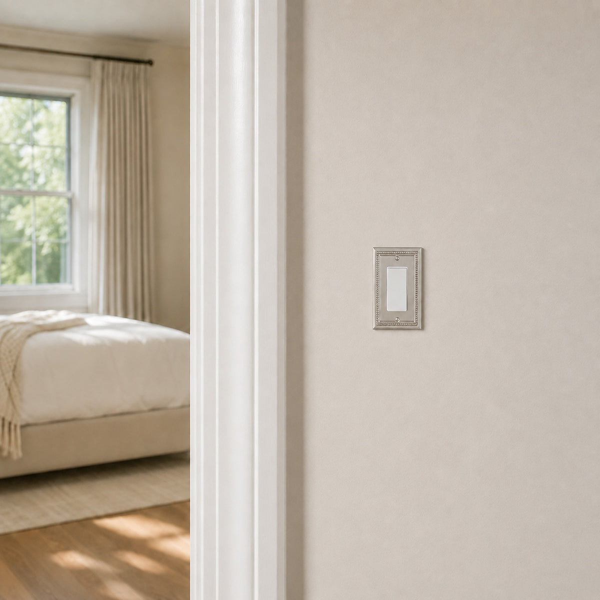 Harmon Satin Nickel Single Decora Decorative Switchplate Cover