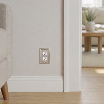 Harmon Satin Nickel Single Duplex Decorative Outlet Cover