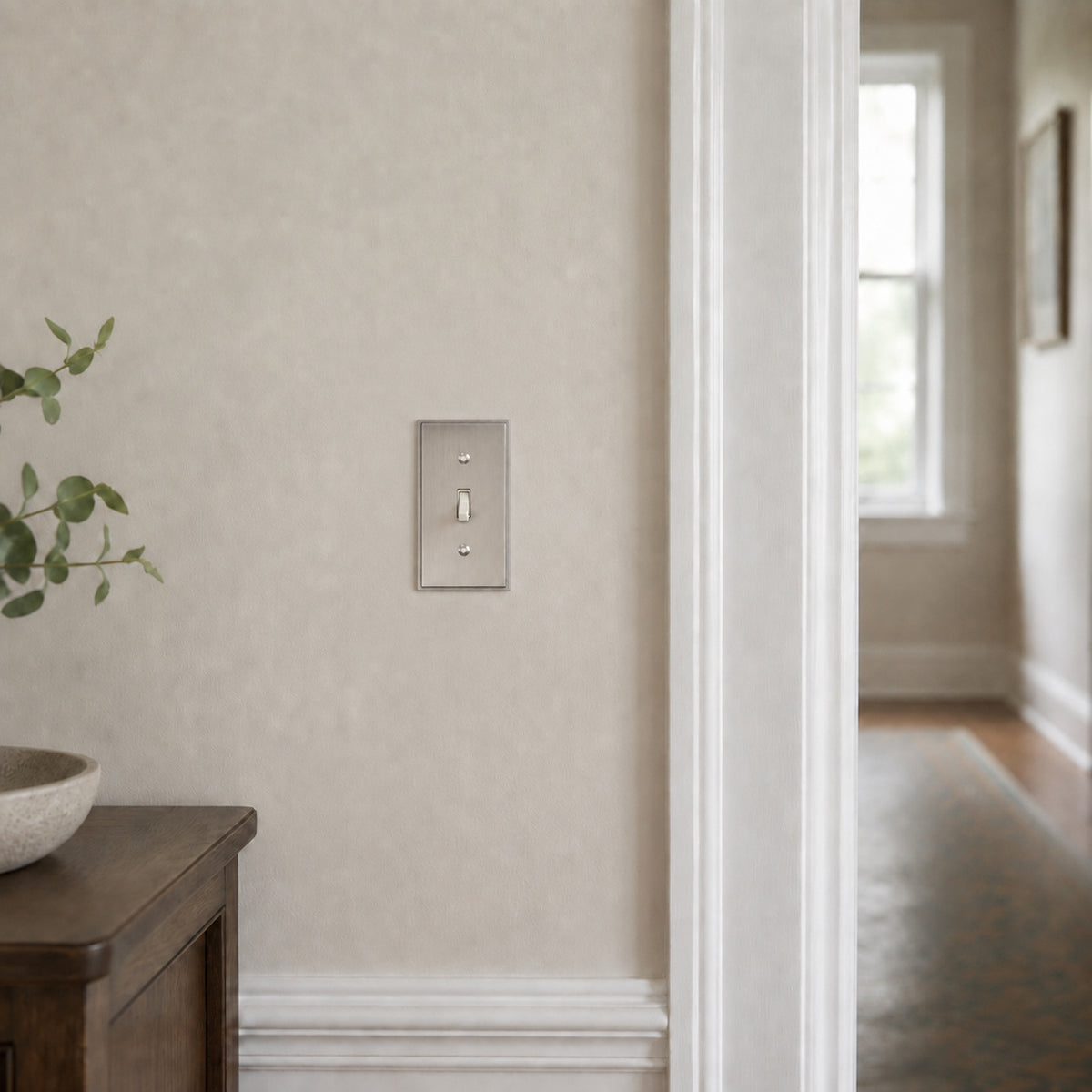 Harmon Satin Nickel Single Toggle Soft Modern Switchplate Cover