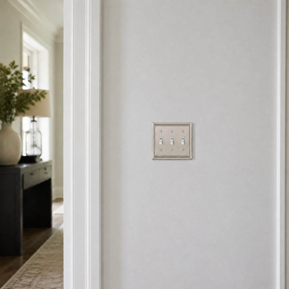 Harmon Satin Nickel Triple Toggle Decorative Switchplate Cover