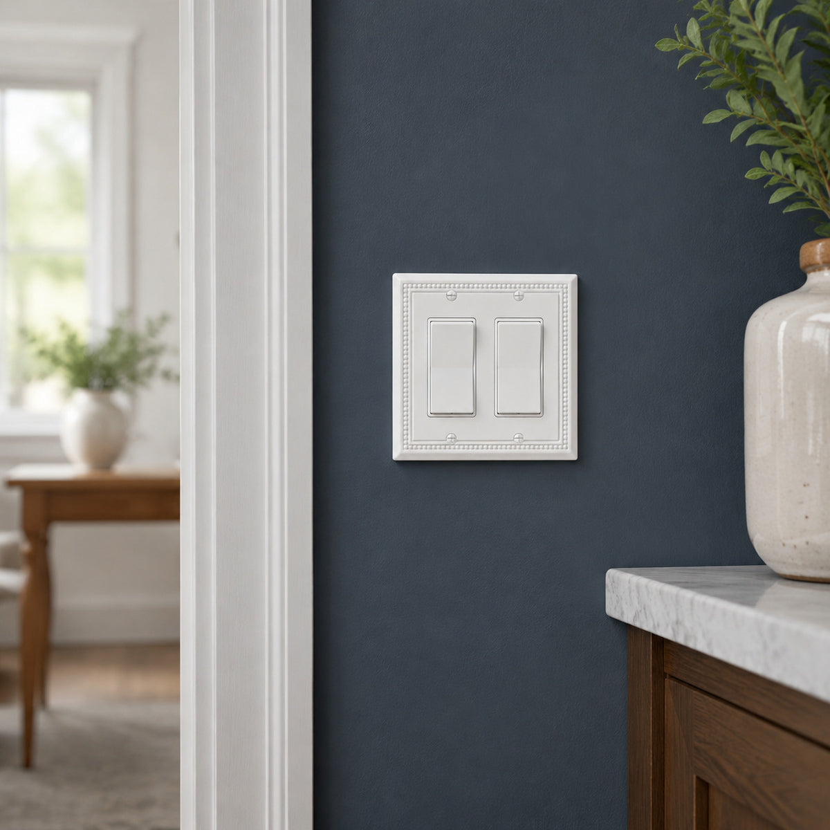 Harmon White Double Decora Decorative Switchplate Cover
