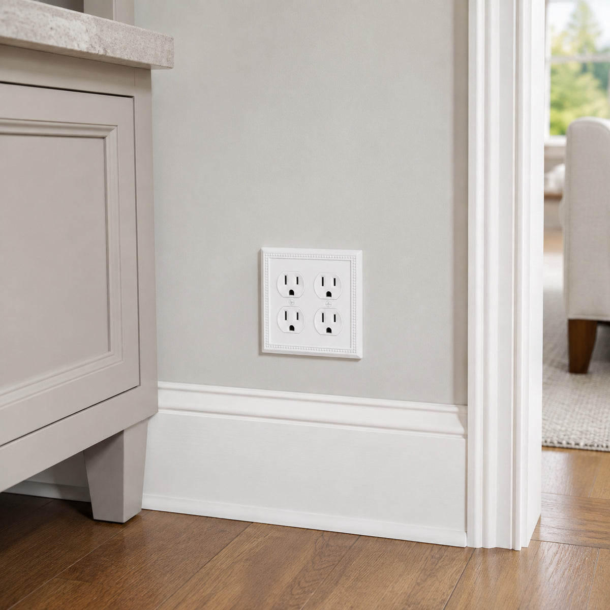 Harmon White Double Duplex Decorative Outlet Cover