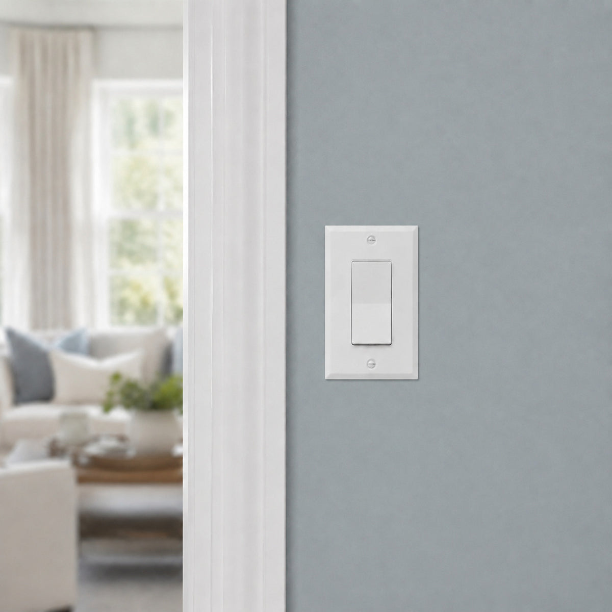Harmon White Single Decora Modern Edge Switchplate Cover