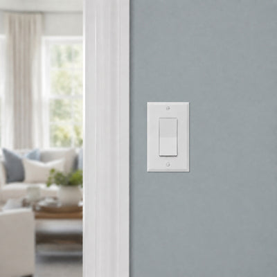 Harmon White Single Decora Modern Edge Switchplate Cover