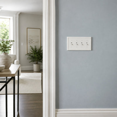 Harmon White Quad Toggle Decorative Switchplate Cover