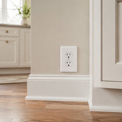 Harmon White Single Duplex Decorative Outlet Cover