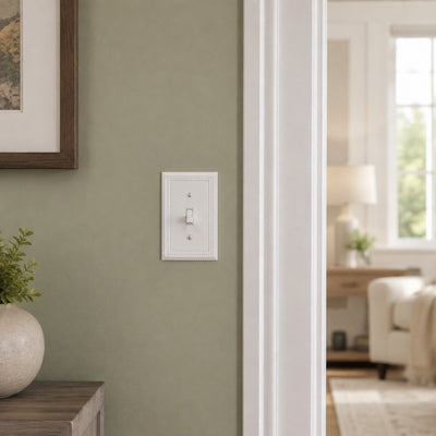 Harmon White Single Toggle Decorative Switchplate Cover