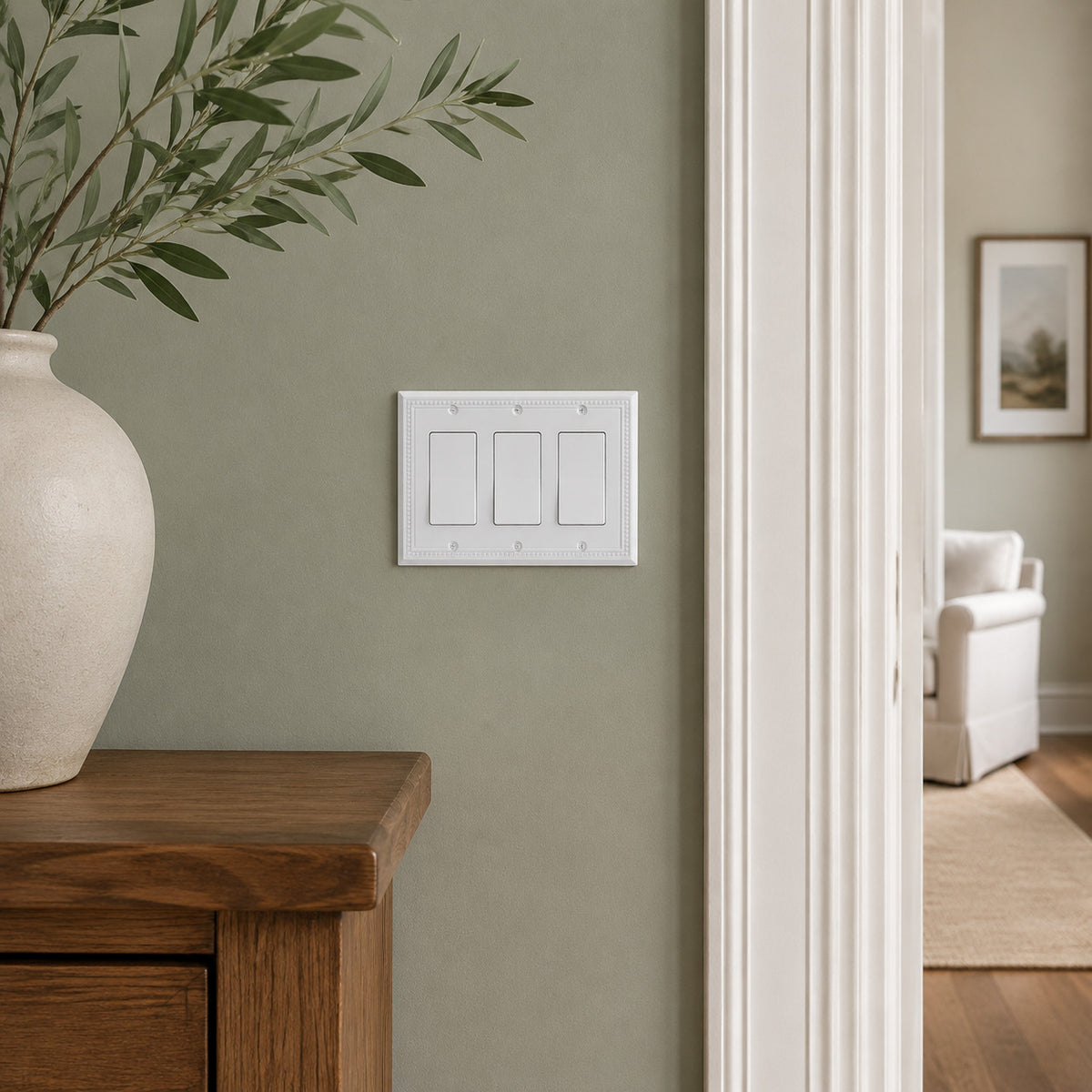 Harmon White Triple Decora Decorative Switchplate Cover