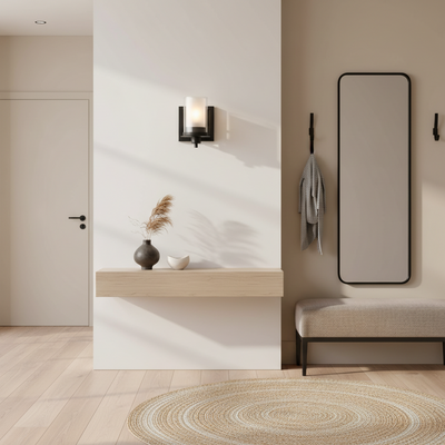 Juno Matte Black 1 Light Wall Sconce / Bathroom Fixture