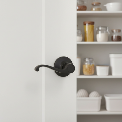 Richmond Passage Door Lever, Matte Black
