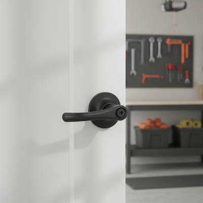 Rochester Entry Door Lever, Matte Black
