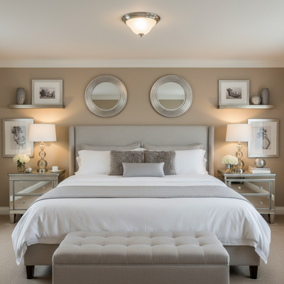 Bristol Satin Nickel Flush Mount Ceiling Light: 54-4650