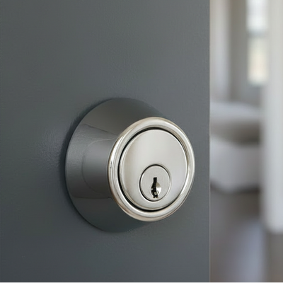 Designers Impressions Polished Chrome Single Cylinder Deadbolt