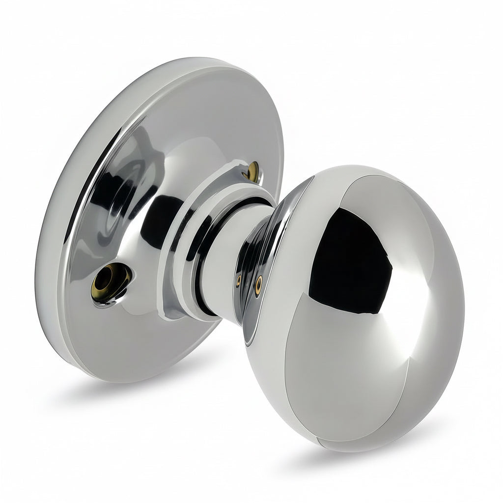 Somerset Dummy Door Knob, Polished Chrome