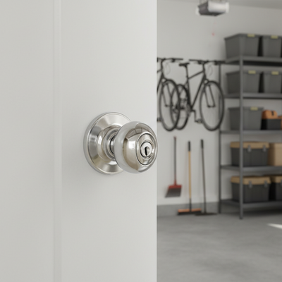 Somerset Keyed Entry Door Knob, Polished Chrome