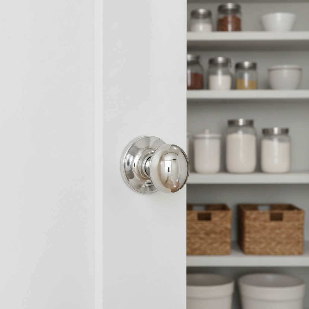 Somerset Passage Door Knob, Polished Chrome