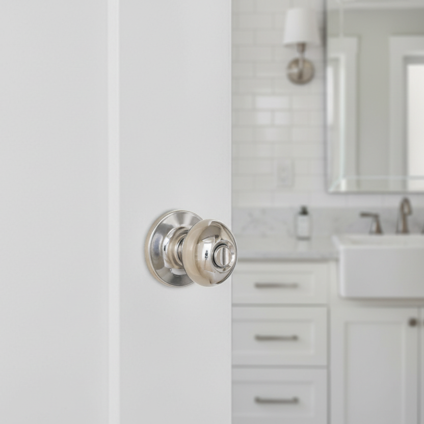 Somerset Privacy Door Knob, Polished Chrome