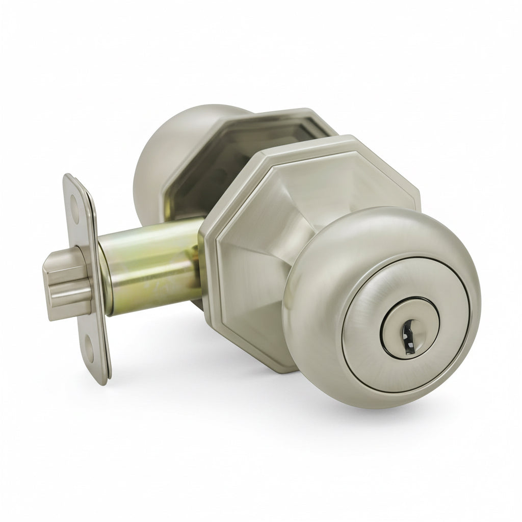 Stanton Keyed Entry Door Knob, Satin Nickel