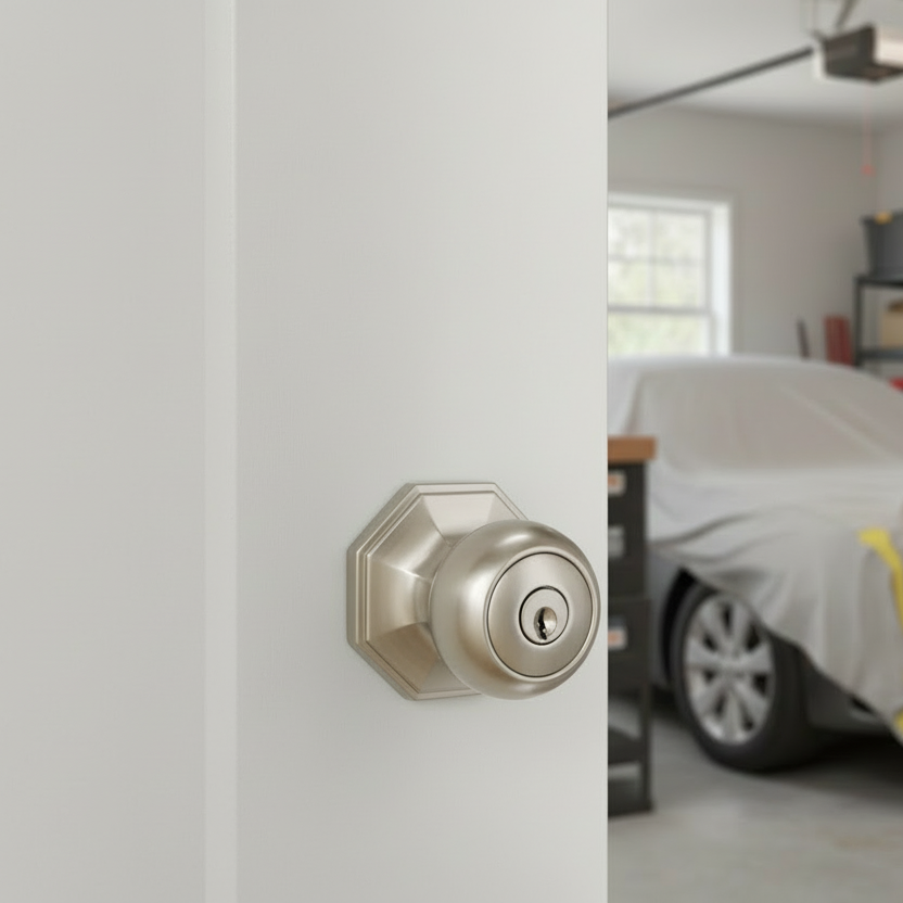 Stanton Keyed Entry Door Knob, Satin Nickel