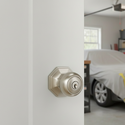 Stanton Keyed Entry Door Knob, Satin Nickel