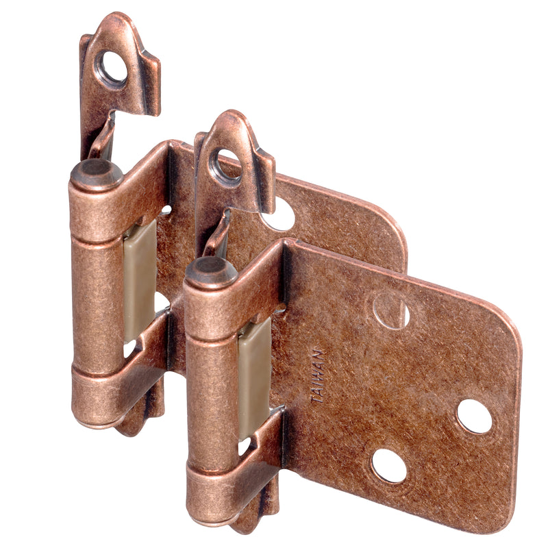 Diversa Variable Overlay Antique Copper Cabinet Hinges (Pair)