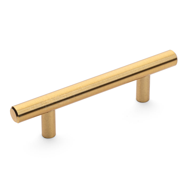 Diversa Brushed Brass Euro Style 3&quot; (76mm) Cabinet Bar Pull