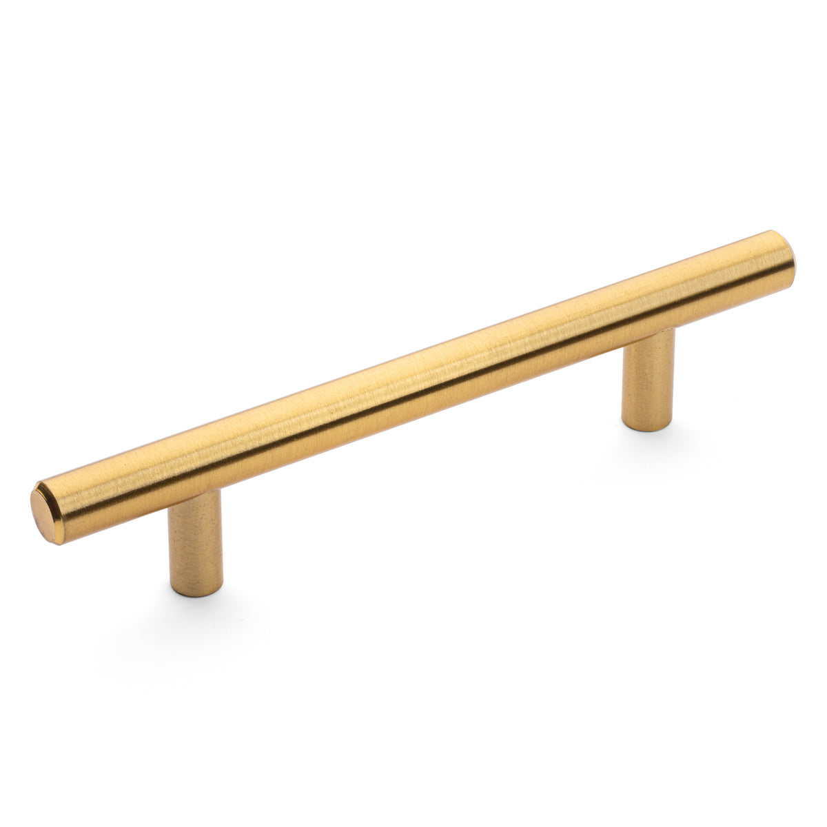 Diversa Brushed Brass Euro Style 3-3/4" (96mm) Cabinet Bar Pull